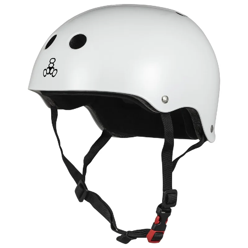 Triple Eight Certified Sweatsaver Helmet - White Glossy