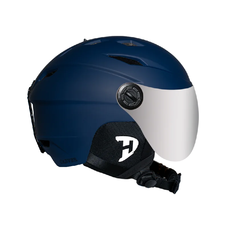 Daytona Carver Ski Helmet - Adjustable Ski Helmet for Men, Women & Youth - Dull Blue with Anti-Fog Visor