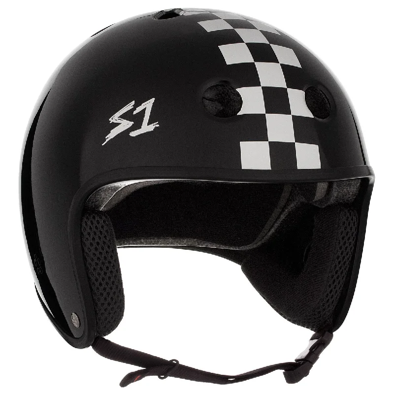 S-One Lifer Retro Helmet - Black Matte Checkers