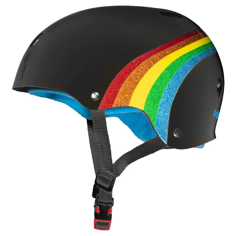 Triple Eight Certified Sweatsaver Helmet - Black Gloss/Rainbow