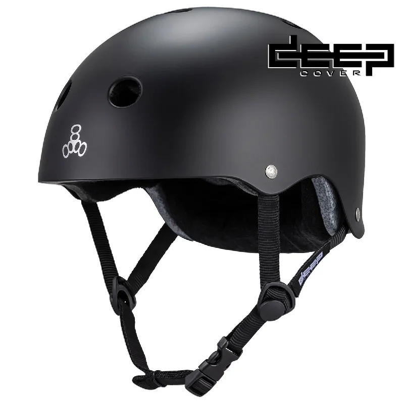 Triple Eight Deep Cover Helmet - Black Matte