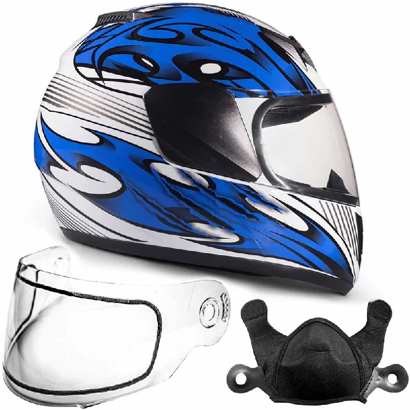 Blue Double Pane Youth Snowmobile Helmet