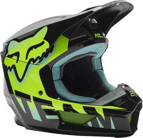 Youth Fox V1 Trice Helmet Teal