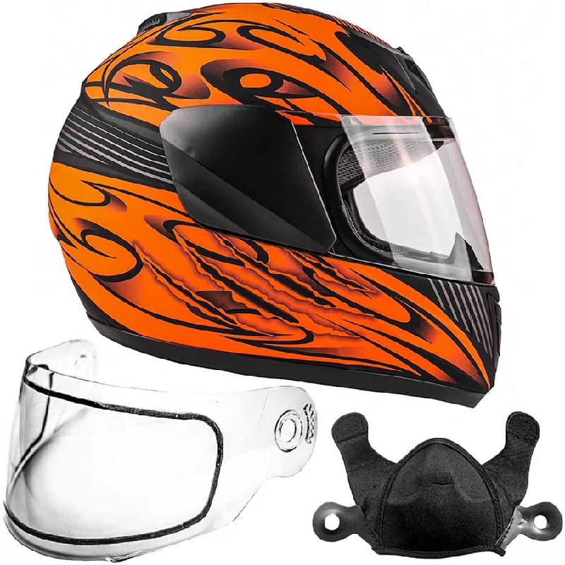 Matte Orange Double Pane Youth Snowmobile Helmet