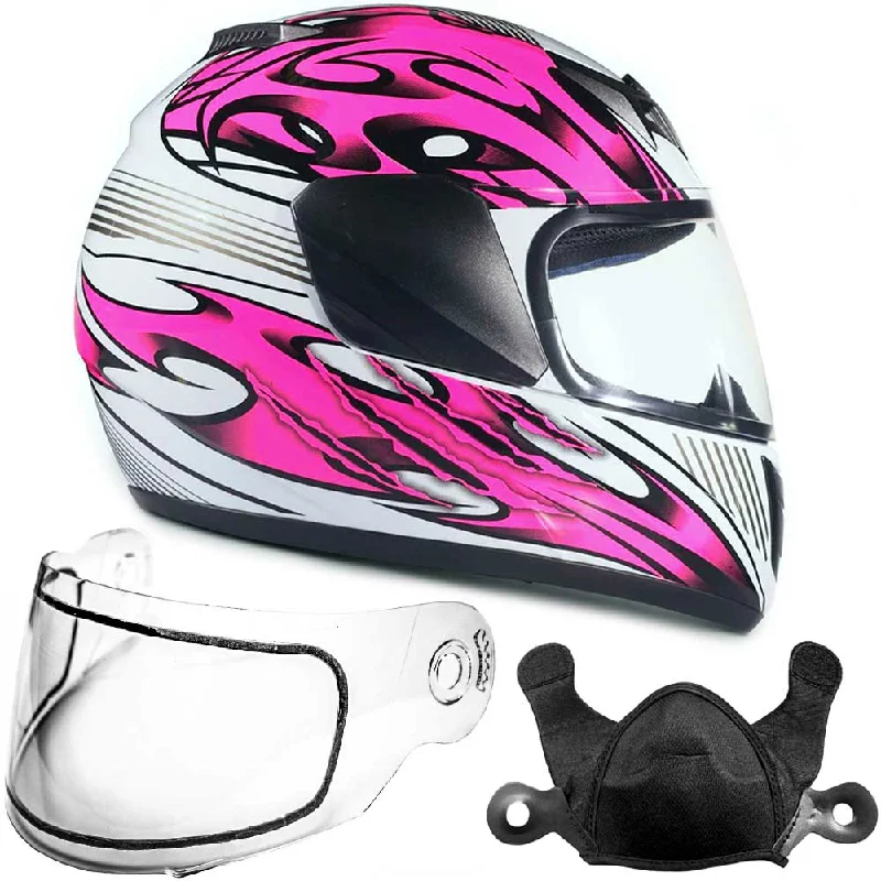 Pink Double Pane Youth Snowmobile Helmet