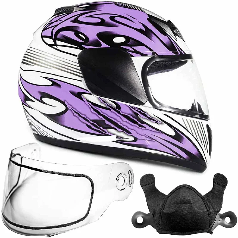 Purple Double Pane Youth Snowmobile Helmet