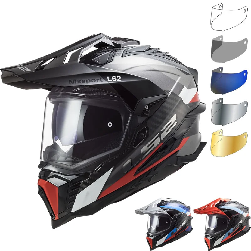 LS2 MX701 Explorer Carbon Frontier Dual Sport Motorcycle Helmet & Visor