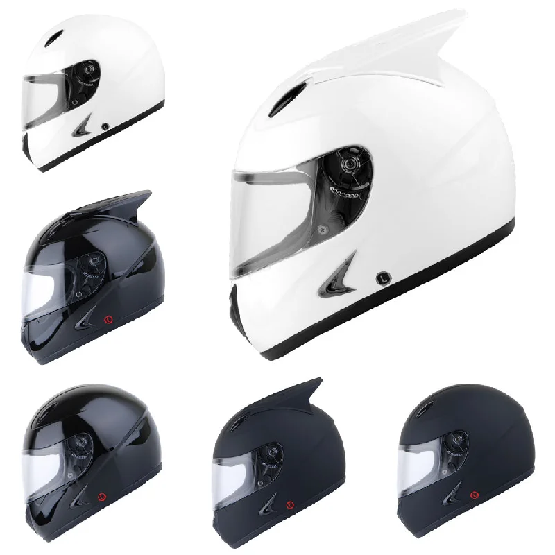 1Storm Motorcycle Bike Full Face Helmet Horn Wing as Bonus: HB75