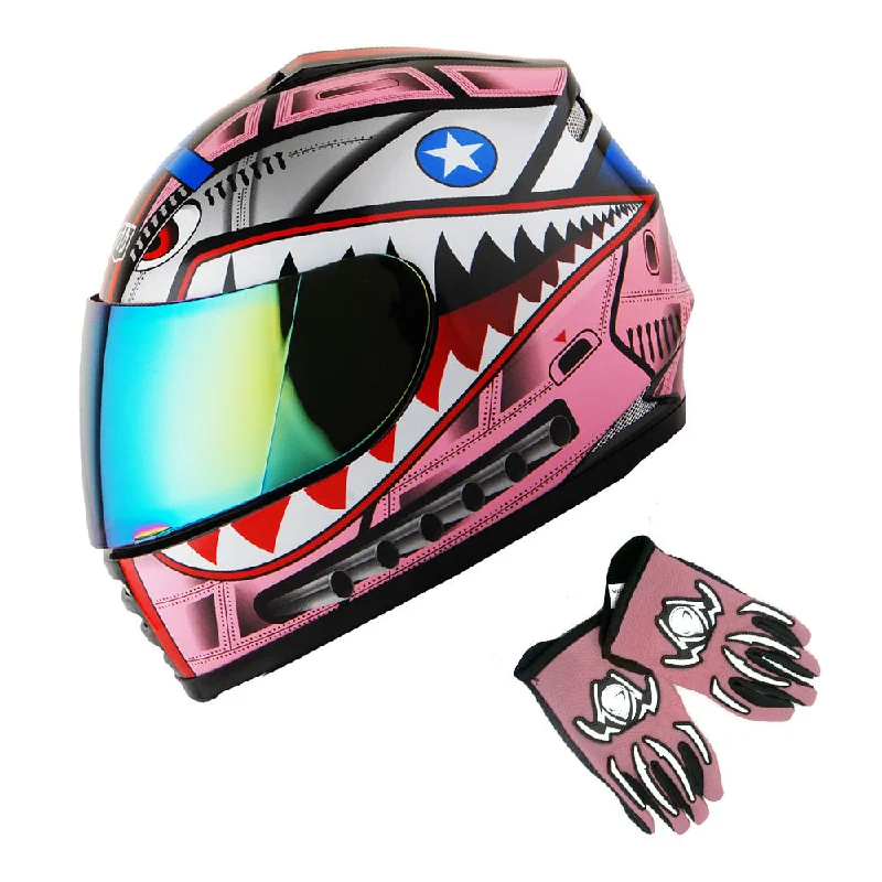 1Storm Youth Kids Motorcycle Full Face Helmet Street Bike BMX MX + MG Youth Glove Bundle