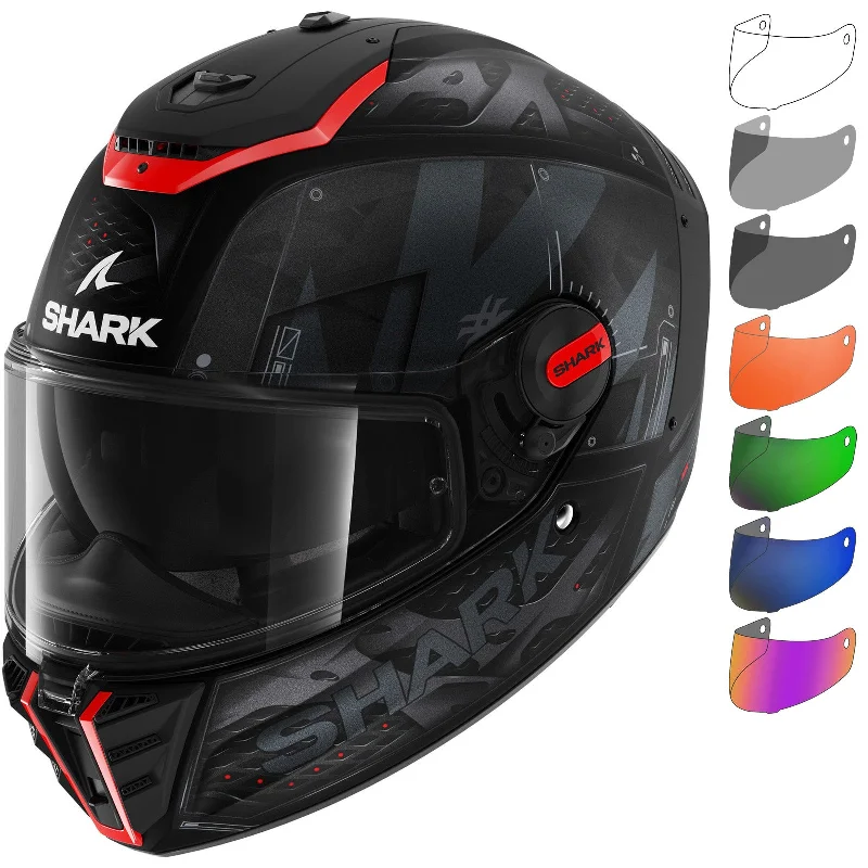 Shark Spartan RS Stingrey Matt Black Red Anthracite Motorcycle Helmet & Visor