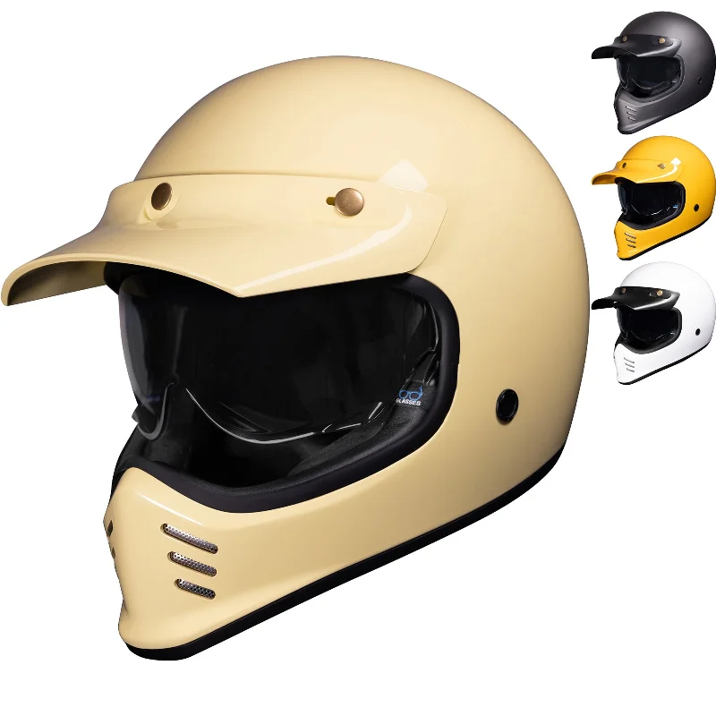 Black Royale II Retro ECE R22.06 Motorcycle Helmet