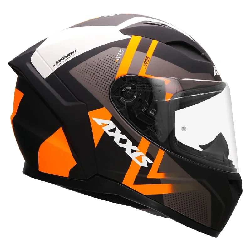 Axxis Segment Leders Black Grey Orange Motorcycle Helmet