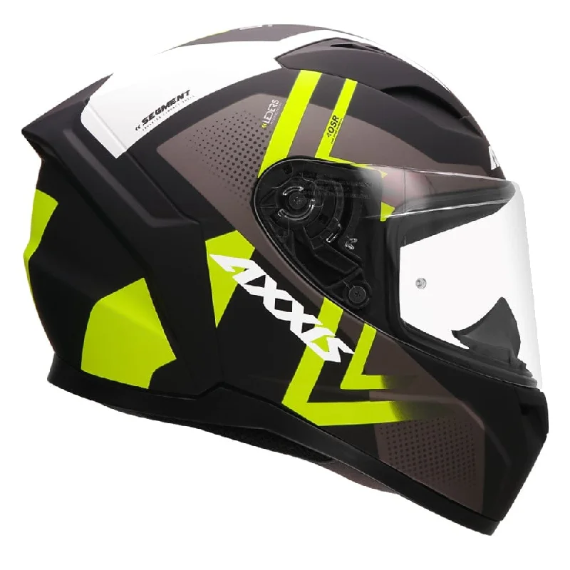 Axxis Segment Leders Matt Black Fluorecent Yellow Motorcycle Helmet