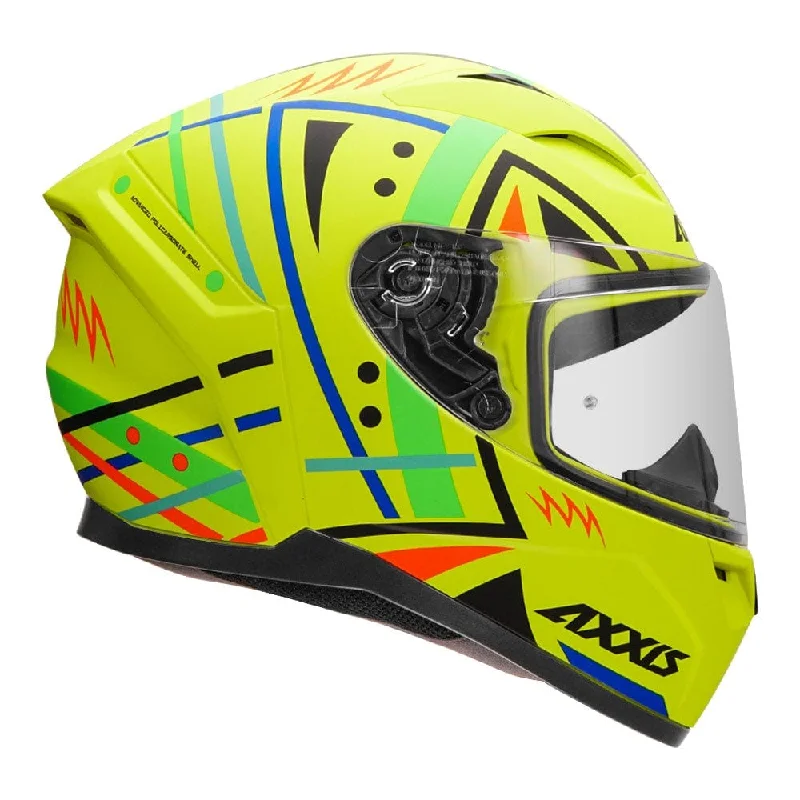 Axxis Segment Mandalha Fluorescent Yellow Motorcycle Helmet