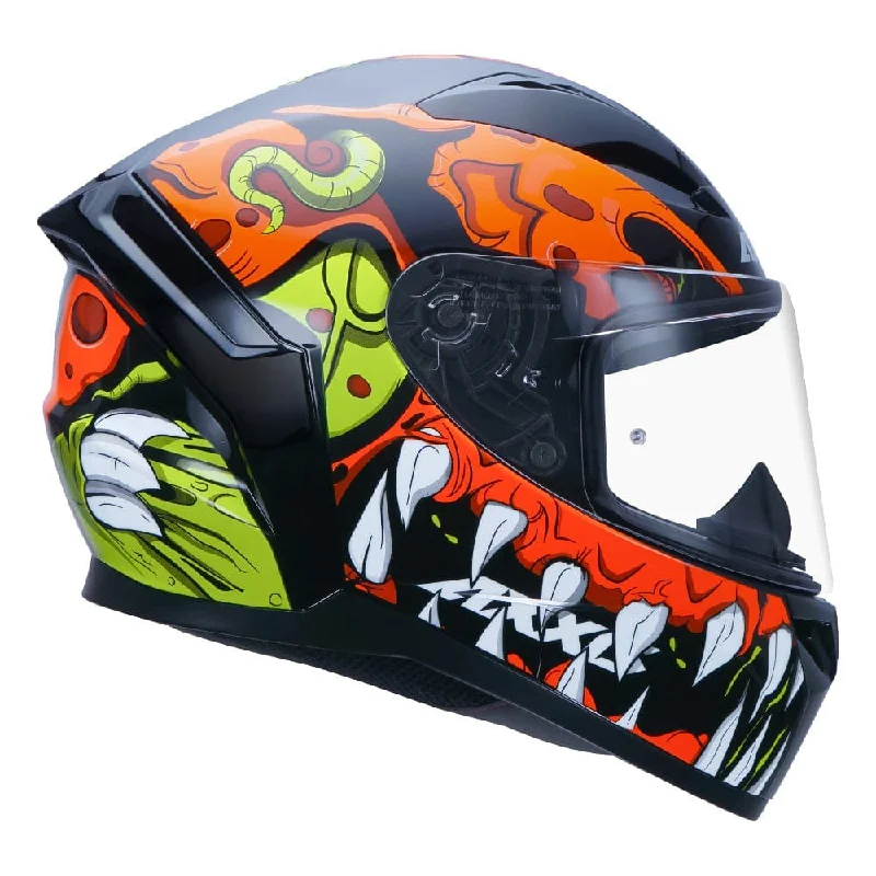 Axxis Segment Scratch Gloss Black Orange Motorcycle Helmet