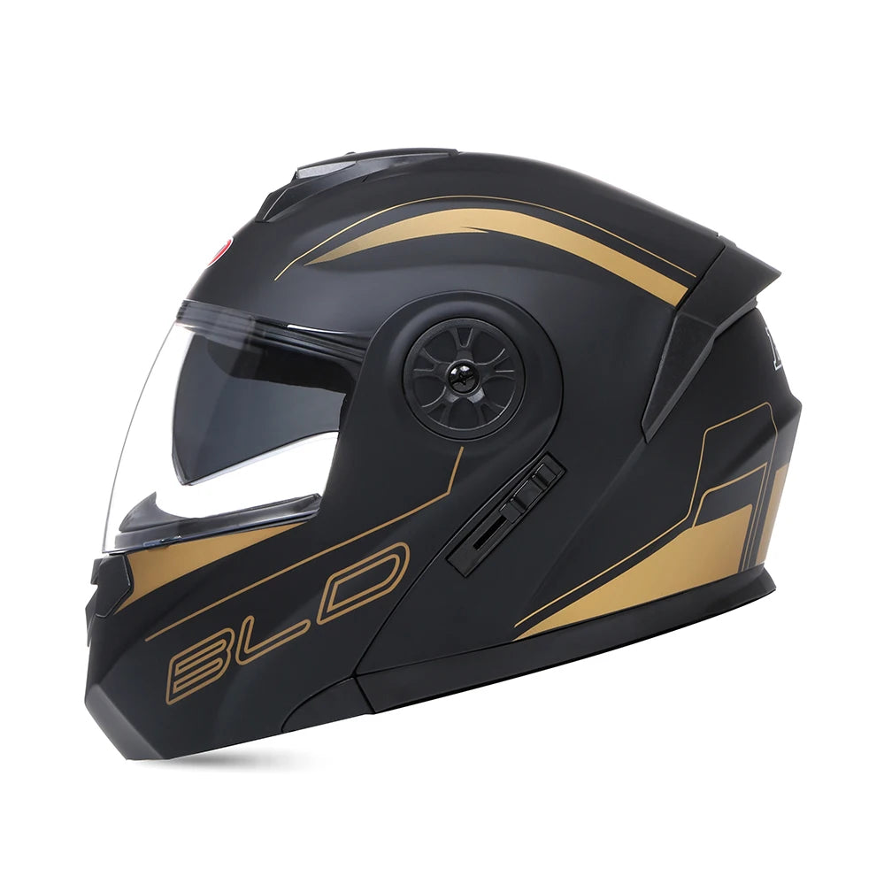 BLD Motorcycle Full Face Helmet Modular Dual Visor