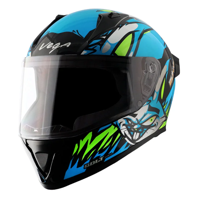 Bolt Bunny Black Neon Blue Helmet