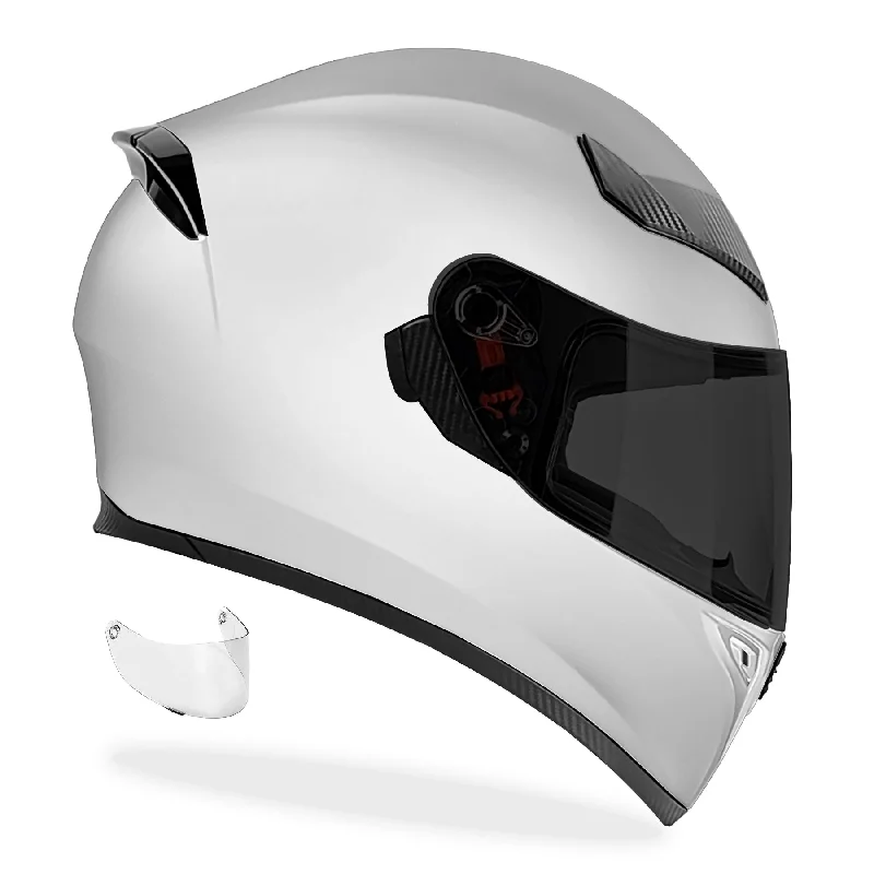 GDM GHOST Full Face Motorcycle Helmet Pearl White