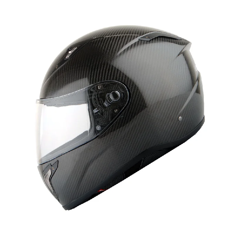 Martian Genuine Real Carbon Fiber Motorcycle Full Face Helmet HB-BFF-L5 Glossy Carbon Black, DOT Approved