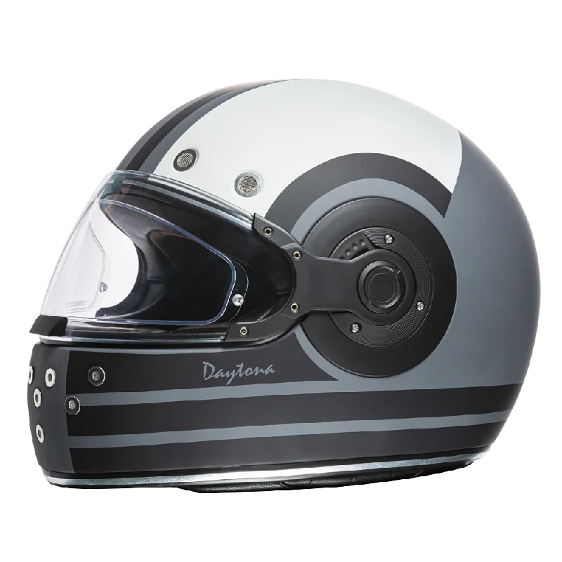 DOT Daytona Retro Full Face Motorcycle Helmet: Vintage Style for Men, Women, & Youth - W/ Racer