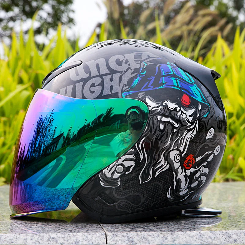 Dark Knight/ Unisex Electric Bike Scooter Half Helmet All-Season Dust Sun Protection