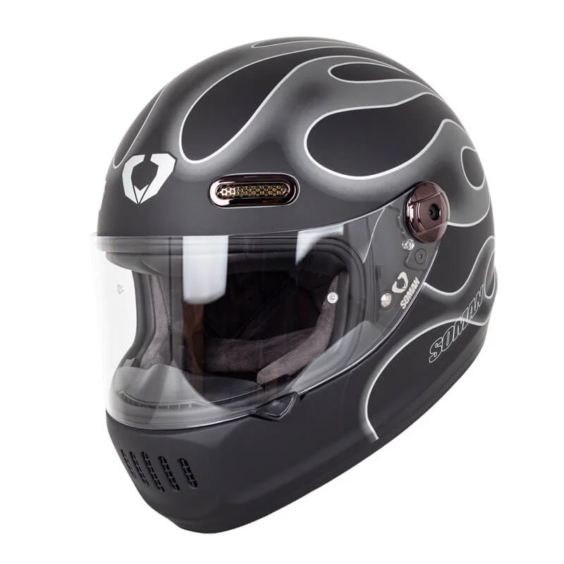 Full Face Motorcycle Helmet - Flame