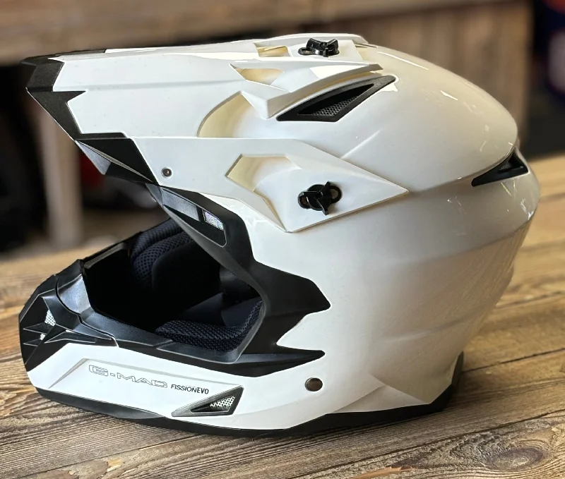 G-Mac Fission Evo MX ACU Gold Motocross Motorcycle Helmet White - XL