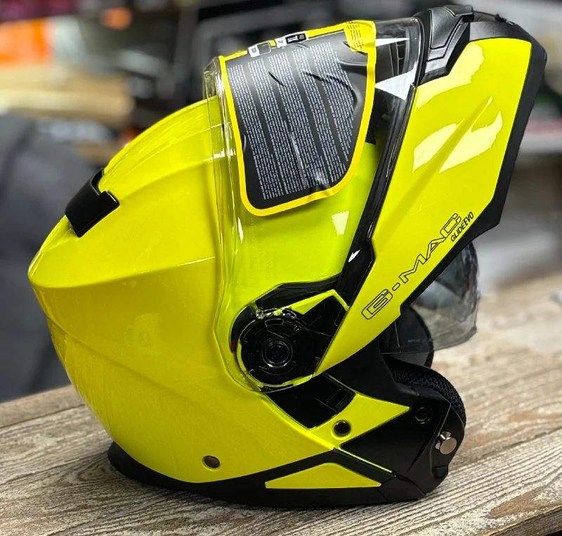 G-Mac Glide Evo Modular Flip Up DVS Motorcycle Helmet Fluo Yellow - XL