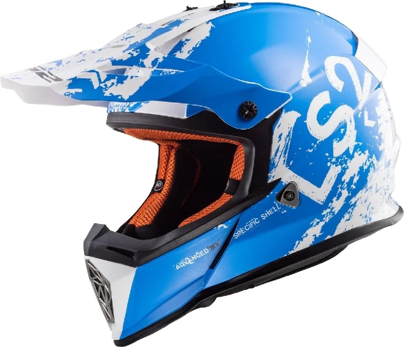 LS2 MX437 Fast Spot Full Face Helmet - White/Blue