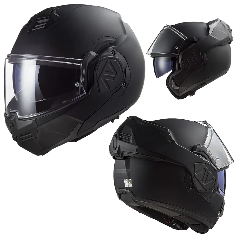 LS2 FF906 ADVANT NOIR Modular Flip Front Full / Open Face Motorcycle Helmet Matt Black