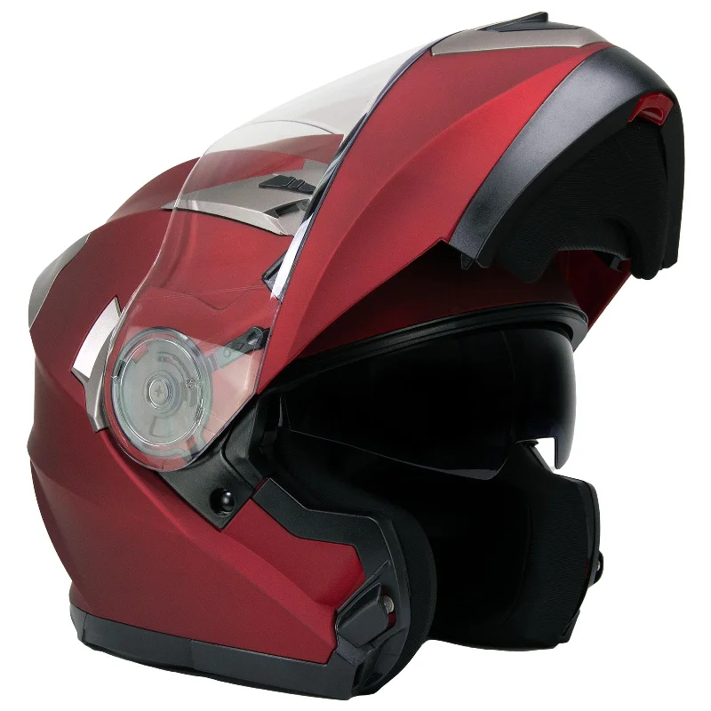 Milwaukee Helmets MPH9826DOT 'Ionized' Flat Red Advanced Motorcycle