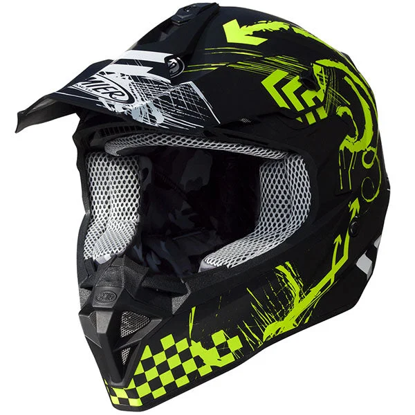 Premier Exige RXY BM Motorcycle Motocross Off Road Helmet - Black / Fluo