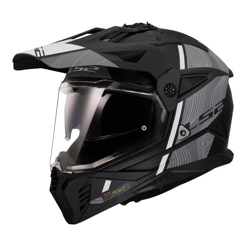 LS2 MX702 Pioneer II Hill Helmet - Matte Black / White 06