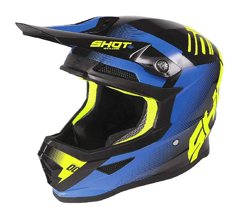 Shot 2020 Furious Motocross Helmet - Trust Black/Cyan/Neon Yellow