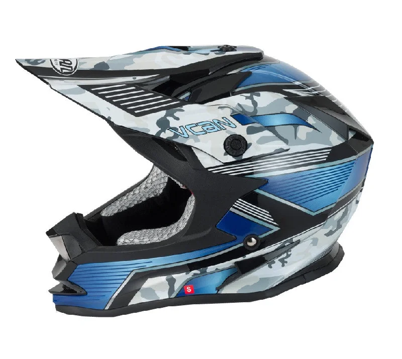 Vcan V321 Off Road Helmet - Blue/Force