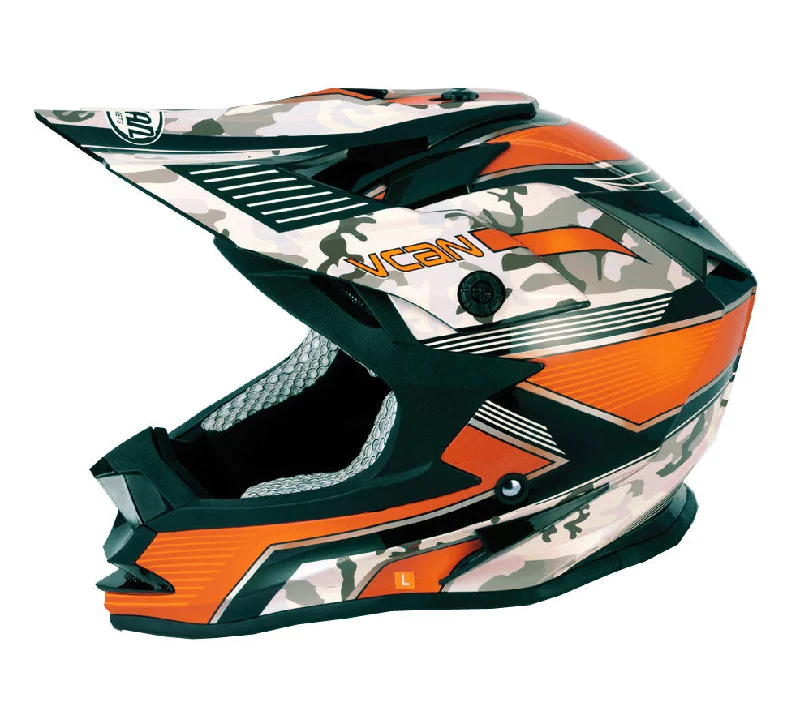 Vcan V321 Off Road Helmet - Orange/Force