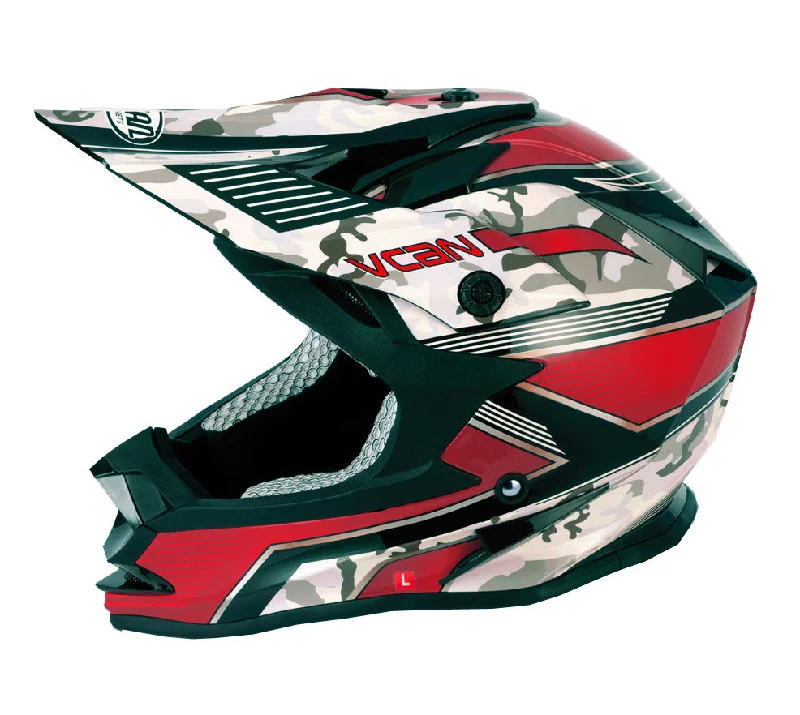 Vcan V321 Off Road Helmet - Red/Force