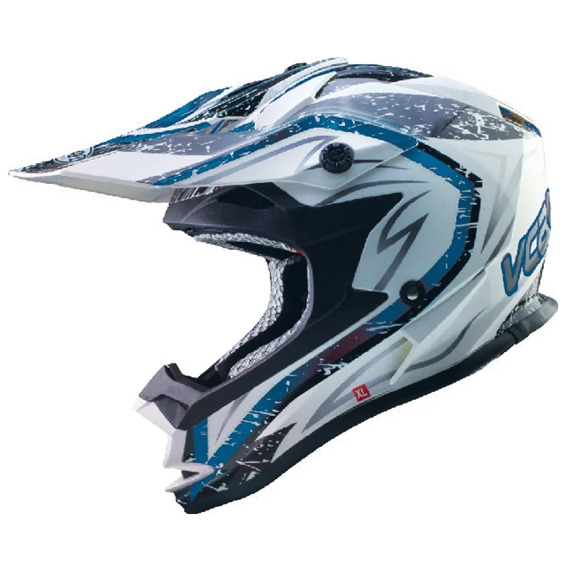 Vcan V321 Off Road Helmet - White/Blue/Storm