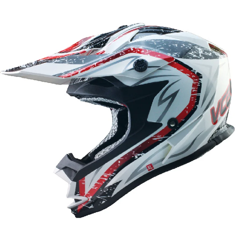 Vcan V321 Off Road Helmet - White/Red/Storm