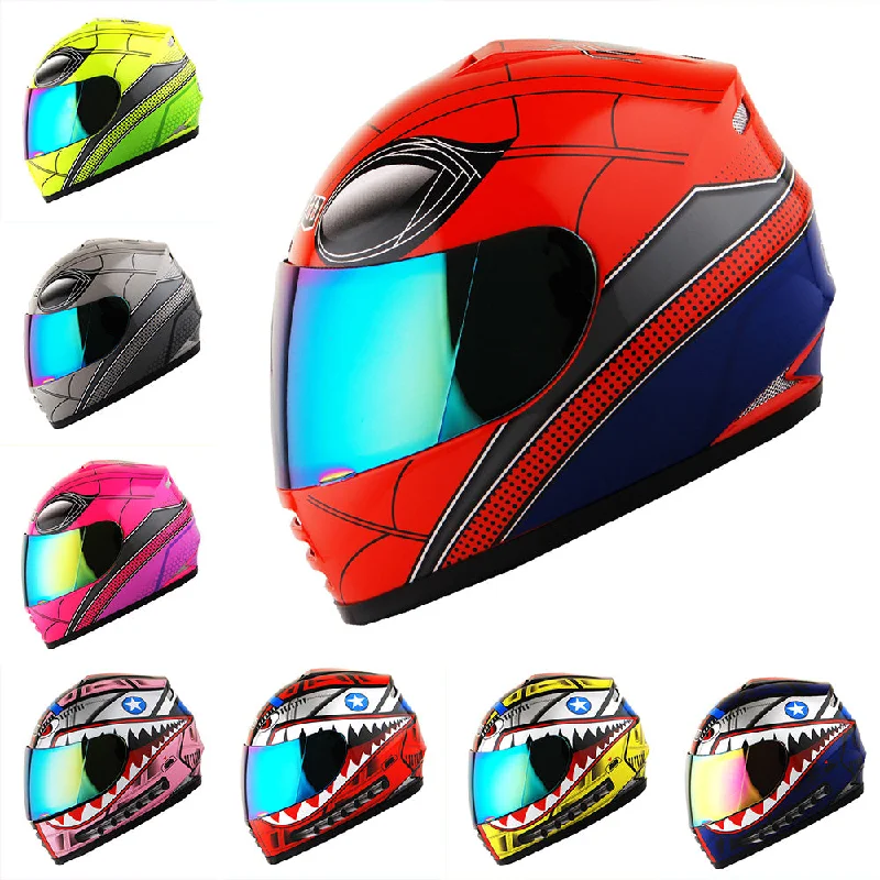 WOW Motorcycle Full Face Helmet Street Bike BMX MX Youth Kids Shark: HKY-B15